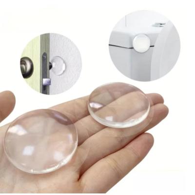 Door Knob Wall Shield Transparent Soft Silicone Wall Protector Self Adhesive Door Handle Non-slip Round Doors Stop Muffle
