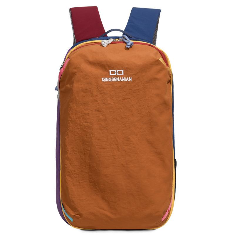 

Рюкзак Color Block с регулируемыми лямками, легкая школьная и дорожная сумка для студентов и активного отдыха оранжевый