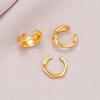 Set of 3 Women's Earrings: Gold-Tone Irregular Geometric Lines—Trendy Accessories with a Simple, Elegant Design