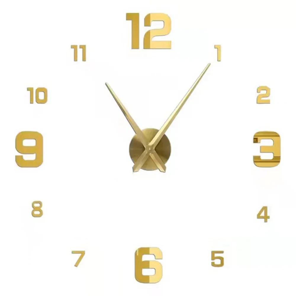 Modern Design Large Wall Clock 3D DIY Quartz Clocks Watches Acrylic Mirror Stickers Living Room Home Decor Horloge