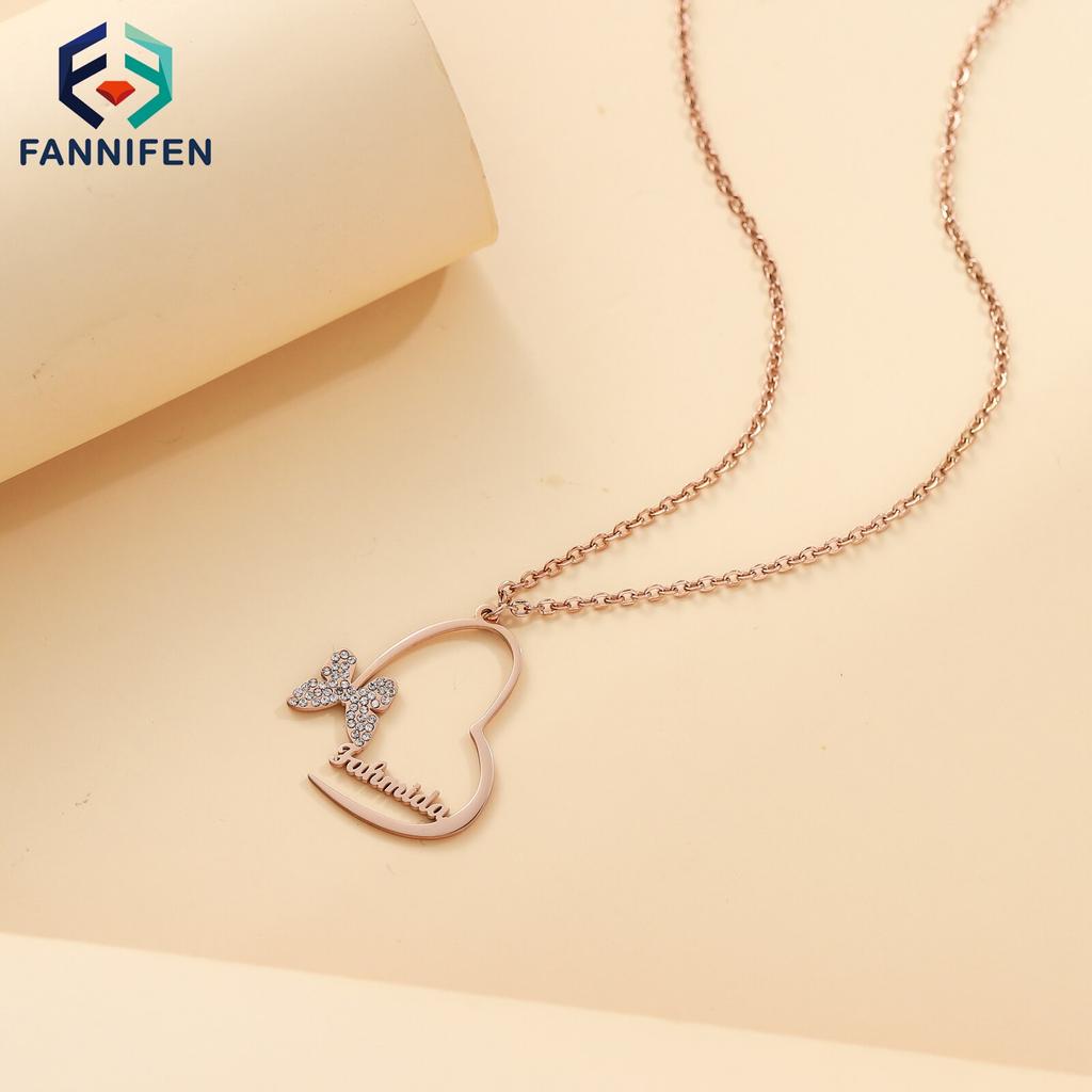 Love Butterfly Custom Name Pendant Pendant Necklace Stainless Steel Initial Necklaces Women 'S Necklaces Any Font Necklaces Best Souvenir GiftTrendy