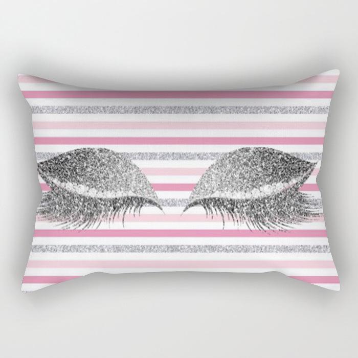 Eyelash Pillow Case European and American Fashion Sleep Waist Pillow Case Living Room Sofa Cushion Pillow Core