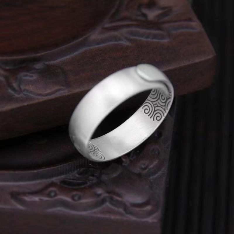 Buyee 925 Sterling Silver Flower Ring Finger Elegant Lotus Pattern Open Ring for Woman Men Fashion Ethnic Fine Jewelry Circle