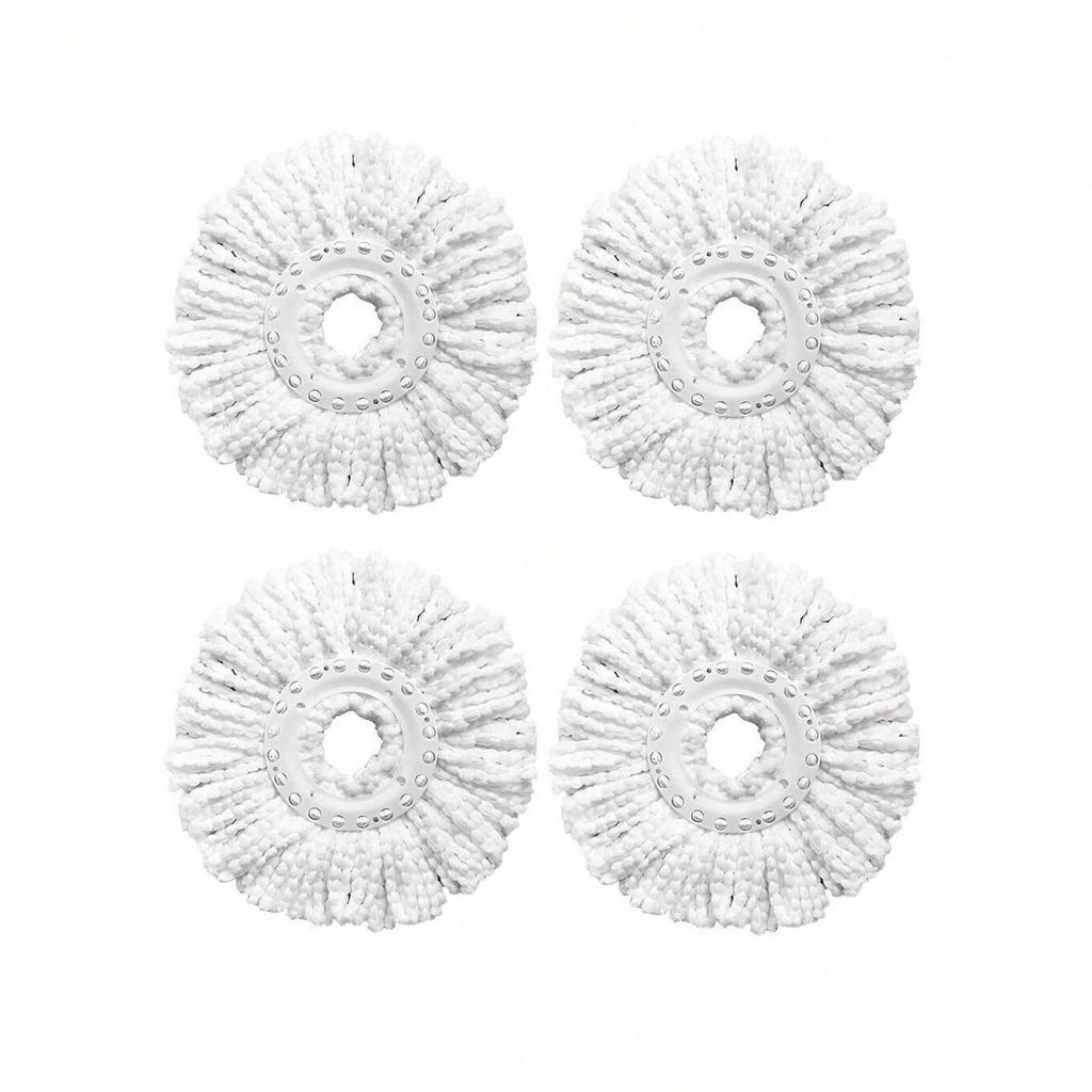 4 Pack Spin Mop Heads Compatible with Hurricane, Mopnado, Casabella and Other Standard Size Spin Mop, Durable Microfiber Mop