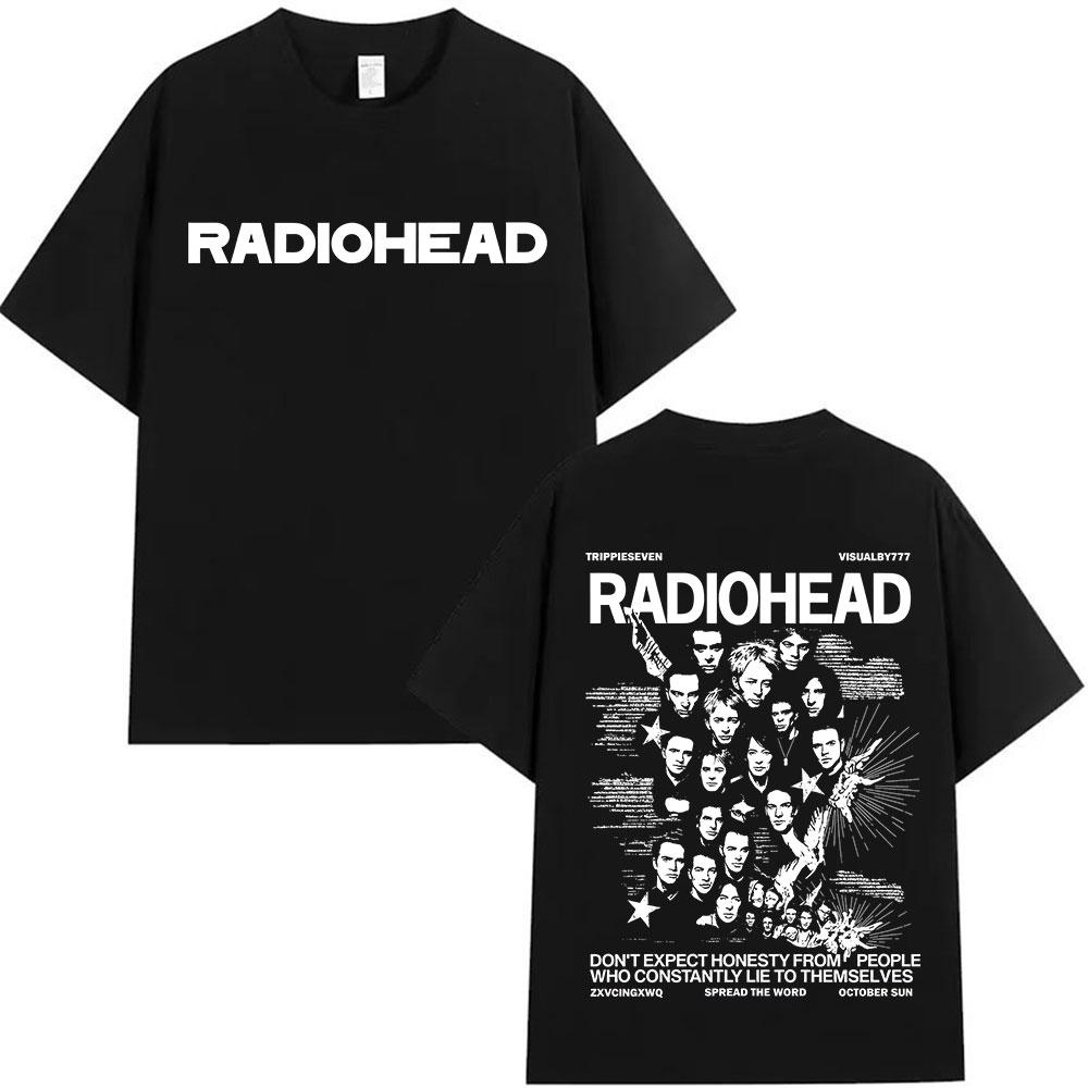 

2025 Новые футболки рок-группы Radiohead Мужские Женские Хип-хоп Оверсайз Топы Футболка Мода Поп-музыка Футболка с коротким рукавом Стритве... S разноцветный