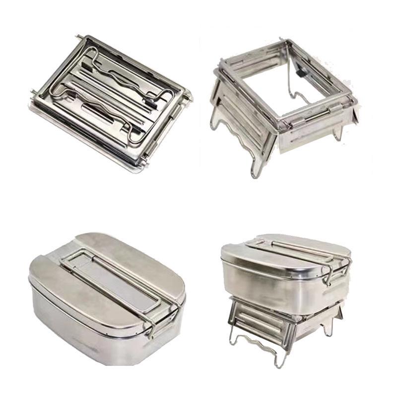 2005 Model Multi-functional Stainless Steel Mess Kit for Outdoor Cooking, Picnics, Rice Steaming, and Camping.