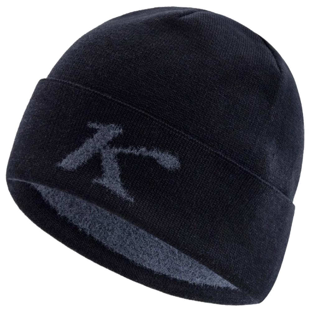 

Новая Модная Зимняя Шапка Унисекс Повседневные Шапки Бини Для Мужчин Женщин Уличная Вязаная Шапка с Буквой K 56cm-60cm чёрный