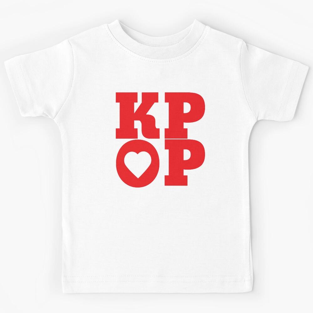 KPOP Fan Stan Lover POP ART Text Quote RED Cute Kids T-Shirt 160