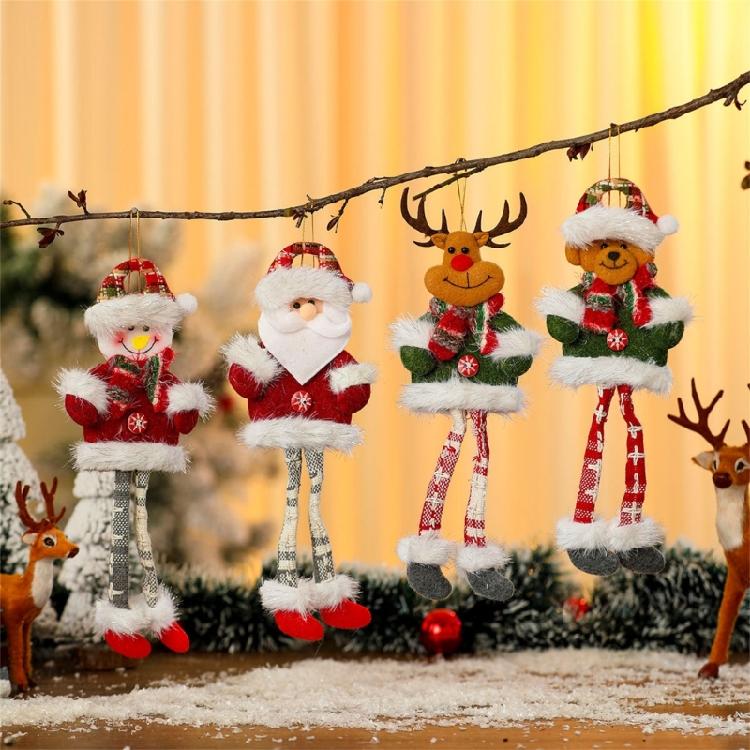 Long Leg Santa/Snowman/Deer/Bear Holiday Hanging Decoration Adjustable Rope Christmas Tree Ornament For Home