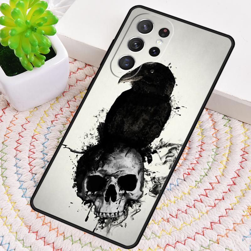 Crow Raven Dark Skull Phone Case for Samsung Galaxy Note 10 Pro S26 Ultra S23 S24 FE S25 S21 S22 PLUS Shockproof Cove