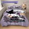 Rock Coco Hello Kitty Print 3Pcs Bedding Setduvet Cover With 2 Bedropillowcase Home Birthday Gift