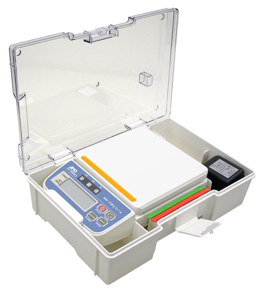 Digital Scale with Comparator Minimum Pan X Uncertified A&D Light, HT-500CL, Capacity 510g, Display 0.1g, Dimensions 132(W) 130(D)mm,