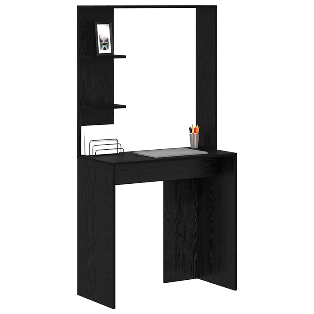 Desk Black Oak Look Engineered Wood