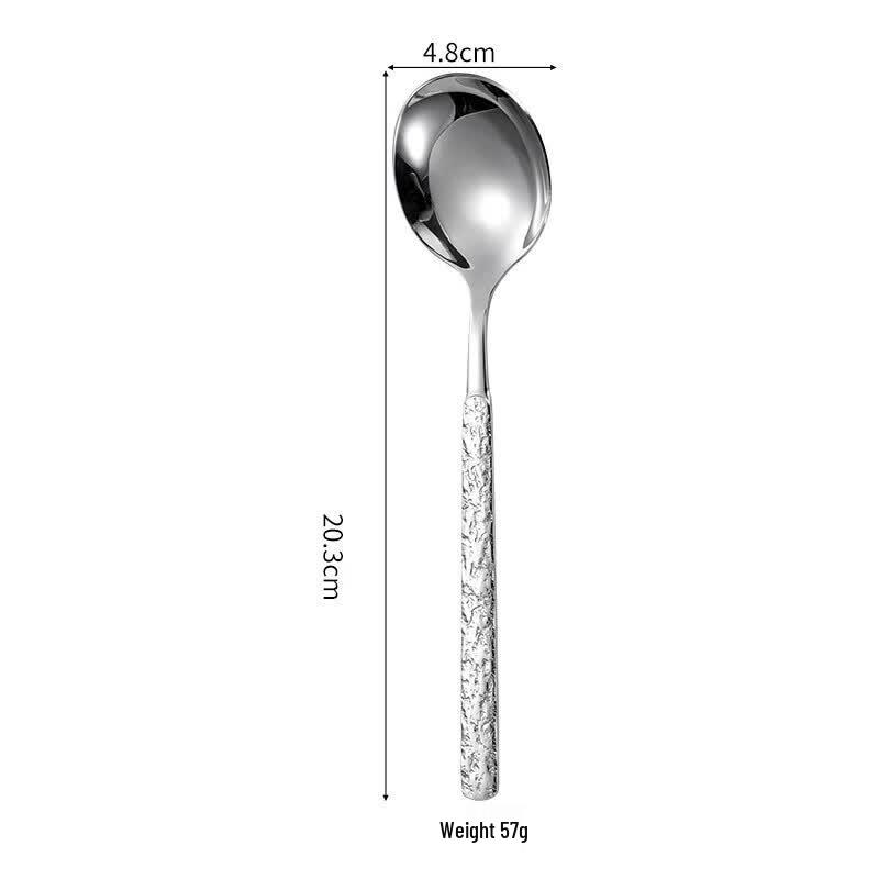 

Qian Xing 304 Stainless Steel Marble Pattern Round Soup Spoon Set