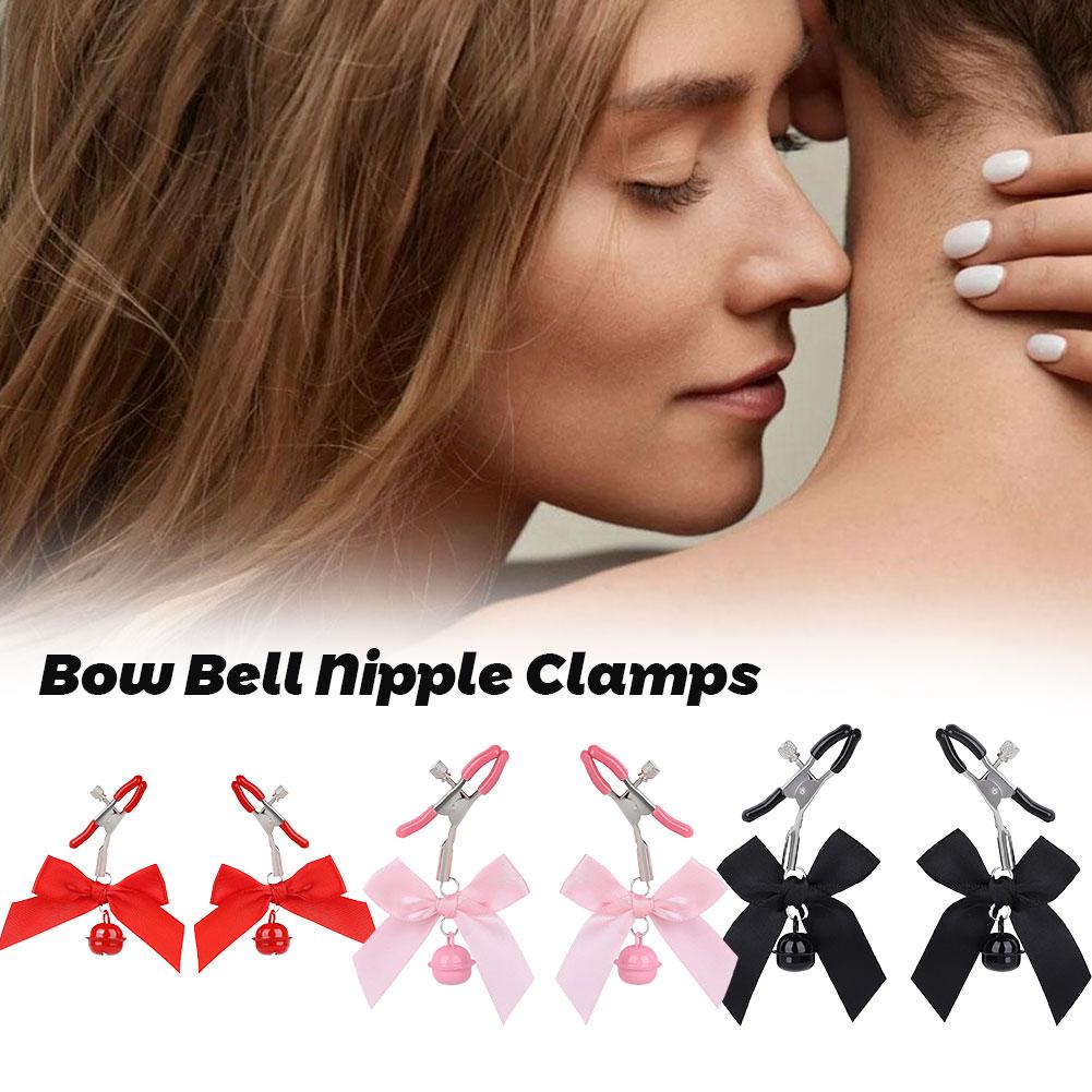 Sexy Bow Bell Adjustable Nipple Clamp Breast Bdsm Small Bell Adult Fetish Flirting Teasing Sex Toys For Couples