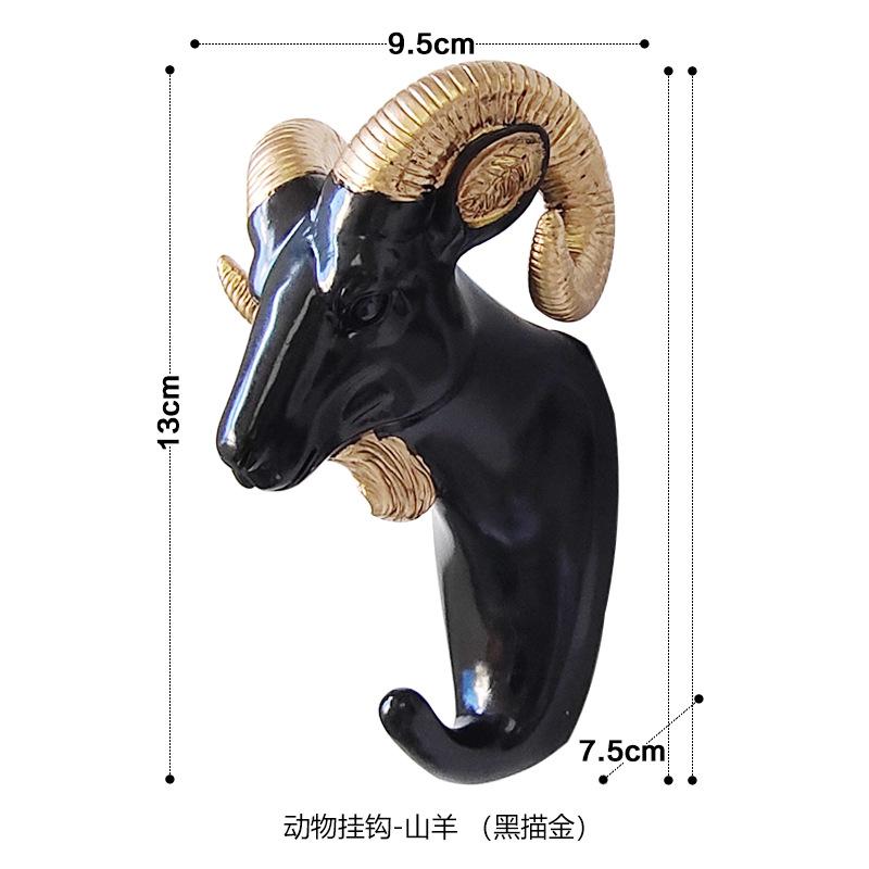 Wall Mounted Animal Head Rack Coat Cap Wall Hanger Horse Giraffe Elk Elephant Hook Decorative Room Decor Bathroom Accessory