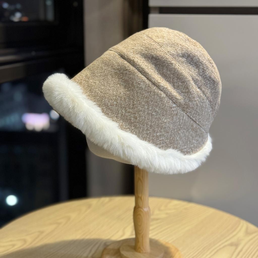 Furry Fisherman Hat Women's Autumn and Winter Hat Large Head Circumference Ear Protection Thickened Northeast Lei Feng Hat Cycling Hat Trend