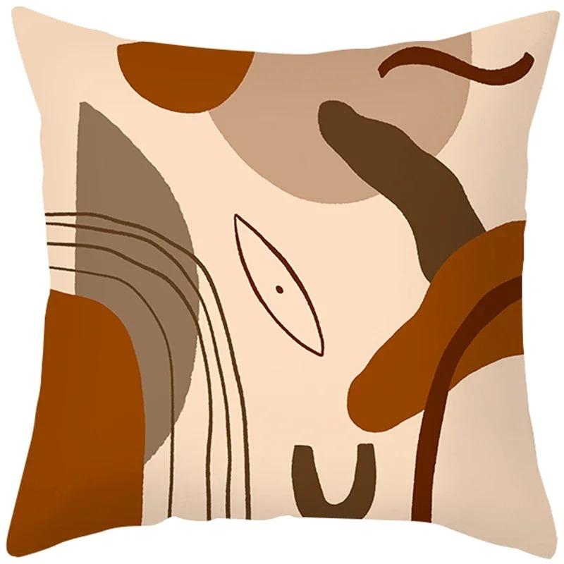 Morandi Nordic Simple Abstract Sofa Office Cushion Cover Pillowcase