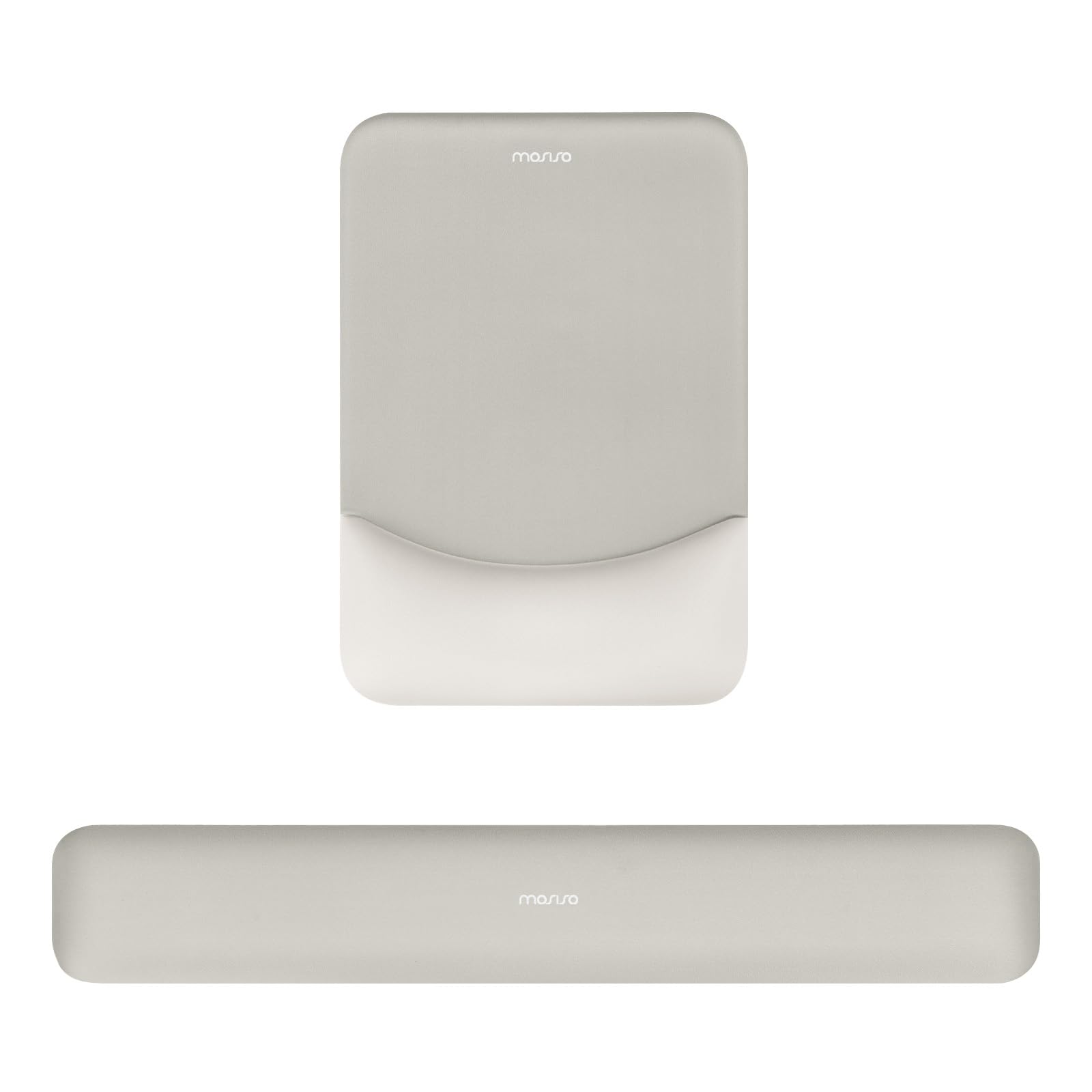 

MOSISO Stress Support Integrated Mouse Pad Rectangular Keyboard Memory Foam Wrist Rest & Set, (Stone Gray)