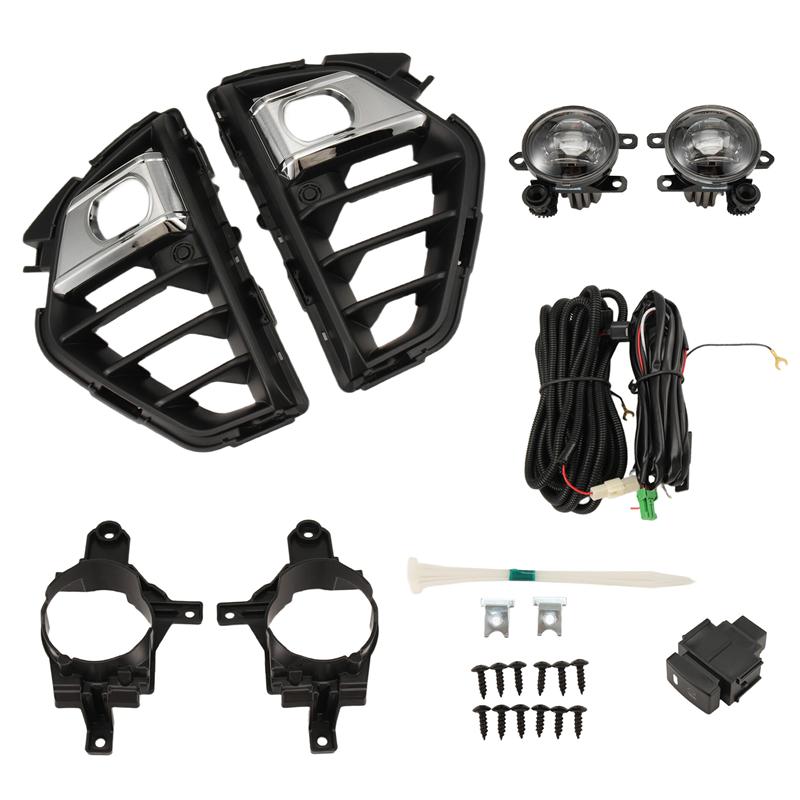 A16P-1 Set Car LED Fog Lights For Nissan NV350 Caravan Micro-Bus/Urvan  Fog Lamps Cover Grill Frame Wire Switch Bracket