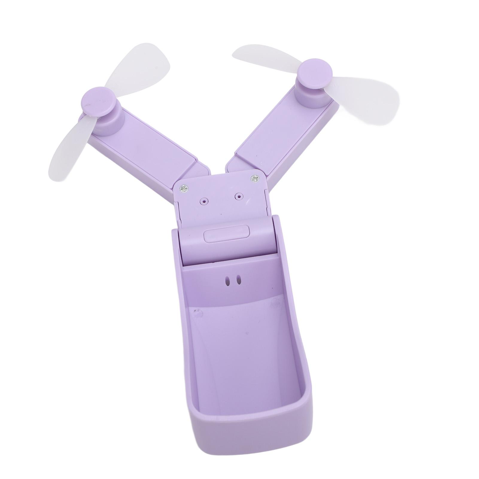 

Dual Head Foldable Fan Portable Handheld Fan USB Rechargeable 3 Speeds Strong Wind Quiet Fan for Home Travel