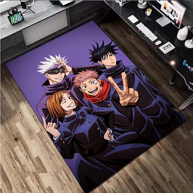 Jujutsu Kaisen Characters Home Carpet Office Decorative Carpet For Living Room Bedroom Door Mat Floor Rug Computer Chair Area Rug