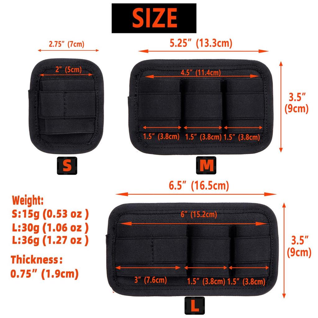 HOUSON EDC Elastic Organizer Tactical Bag Inserts with Elastic Brackets and Hook Closure 3-Pack Patches,