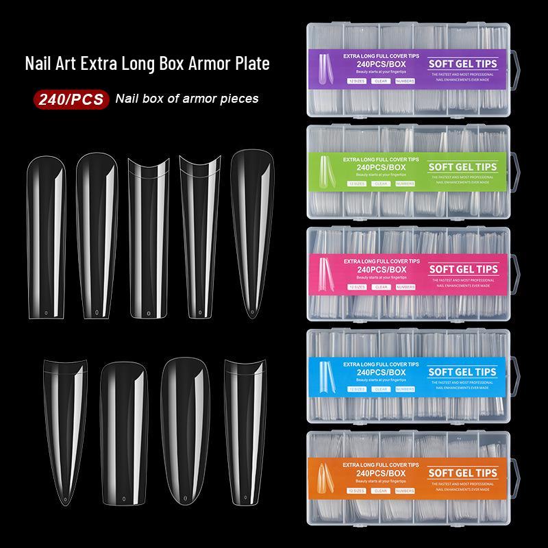 XXXL Denim Water Pipe Nail Art Set - 240 Transparent Ballet Nail Stickers