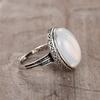 Xiaomi Huitan Elegant Women Ring with Oval Imitation Opal Party Charming Vintage Accessories Engrave Design Silver Color Lady Jewelry