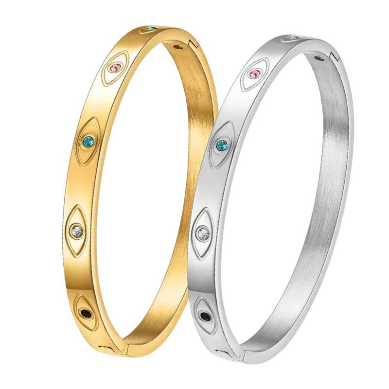 Gold Titanium Stainless Steel Bracelet: Niche Design, Light Luxury, Waterproof & Colorfast for Summer