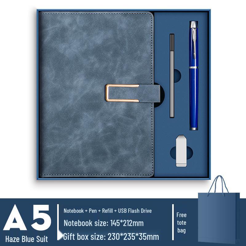 Conjunto de Cadernos A5 de Luxo: Caixa de Presente Diário de Negócios Personalizável com Opção de Impressão de Logotipo