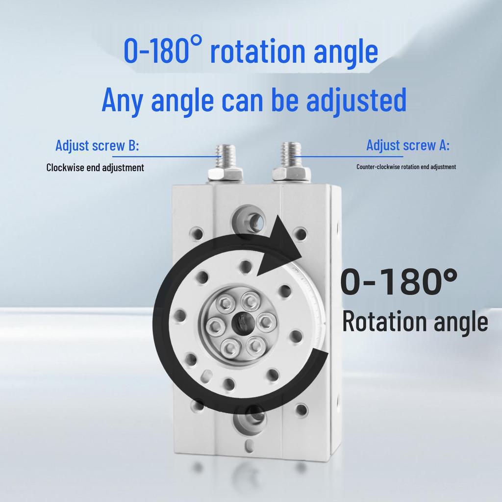 MSQB Series Rotary Actuator: 0-180° Adjustable Angle with Multiple Mounting Holes and Buffering