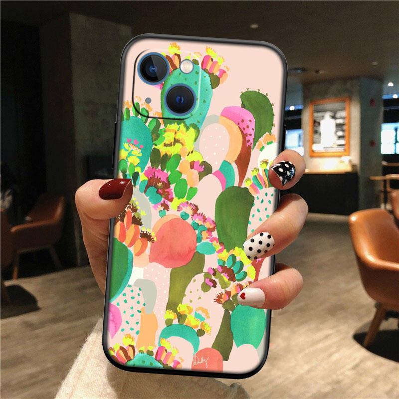 IK74 Watercolour Cacti Phone Case for Samsung Galaxy A11 A12 A13 A15 A52S A53 A55 A56 A70 A71 A72 A73 F06 F16 F56 S10 Plus S10e
