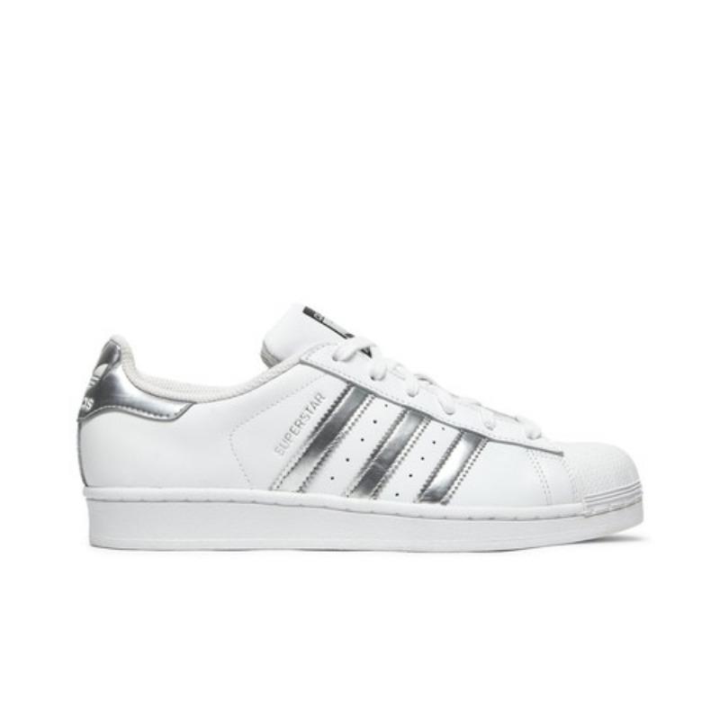 adidas Damen Superstar Weiß Silber Metallic AQ3091