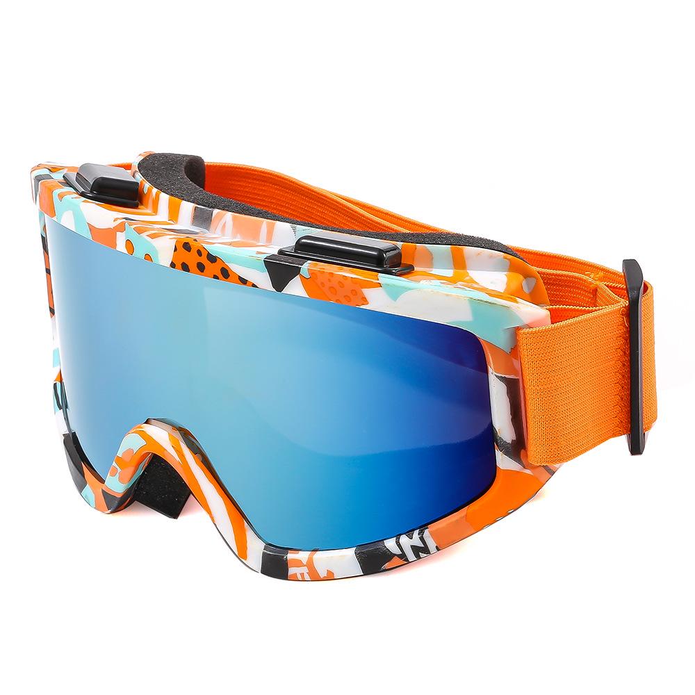 Cross-border Fashion Anti-fog Ski Goggles: Large Frame, Wind & Sand Proof, Colorful Protective Sports Glasses