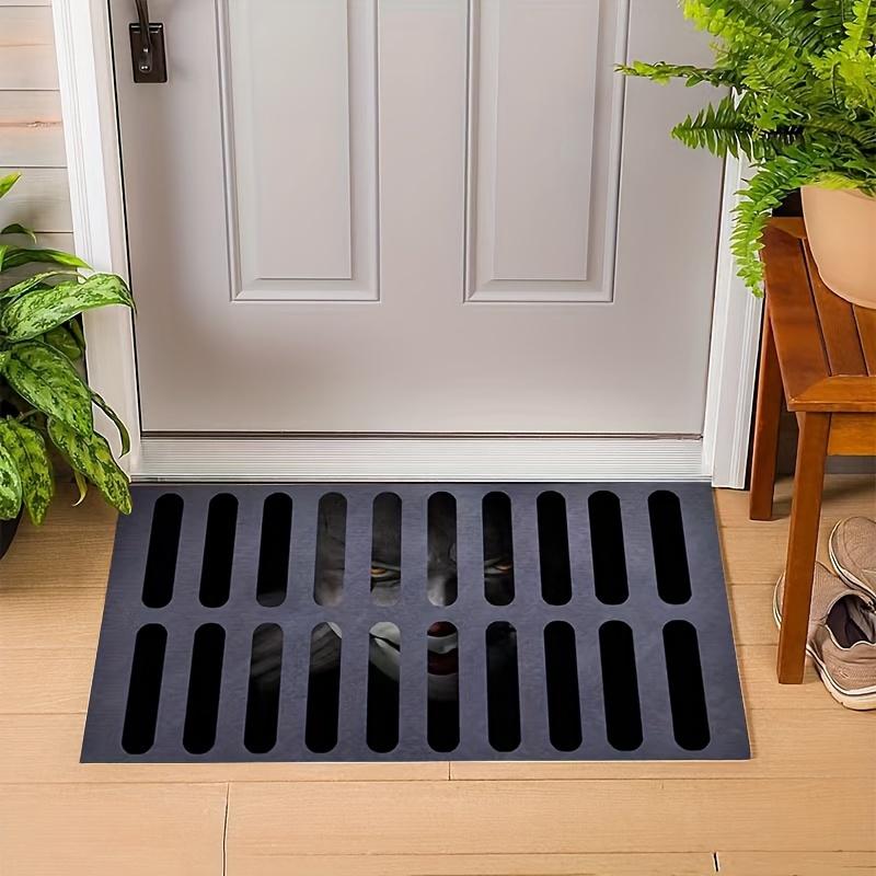 

1pc 3D Illusion Doormat, Drain Door Mat, Indoor And Outdoor Area Carpet, Grey Sewer, Family Decoration Doormat 30x40cm Diatom mud