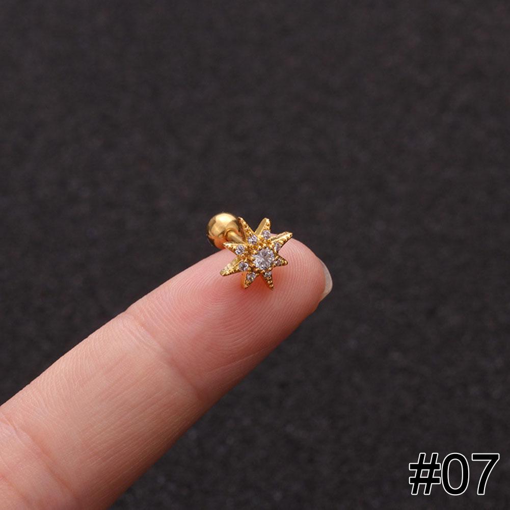 Women Simple Needle Pearl Gold Zircon Crown Stainless Steel Stud Earring Fashion Jewelry Eardrop Earrings