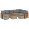 VidaXL Salon de Jardin avec Coussins 10 pcs, Canapés de Terrasse, Ensemble de Meubles de Patio, Mobilier d'Extérieur, Beige 3228229