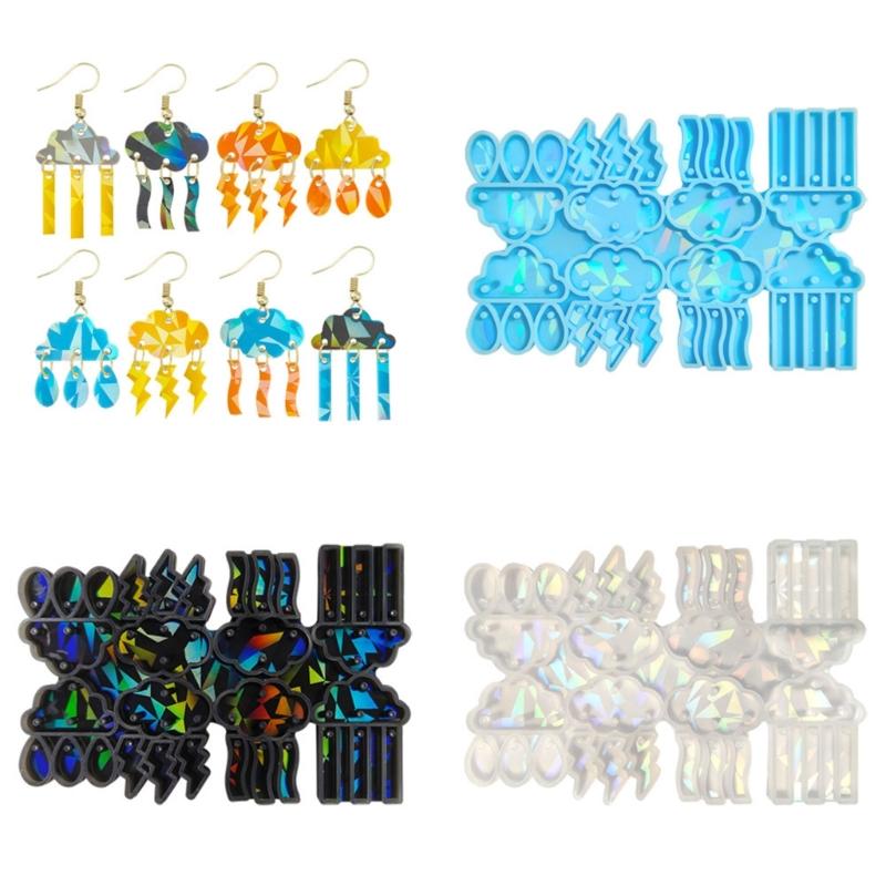 Portable Silicone Mold DIY Earrings Casting Molds Cloud Lightnings Shapes Jewelry Making Moulds for DIY Enthusiasts