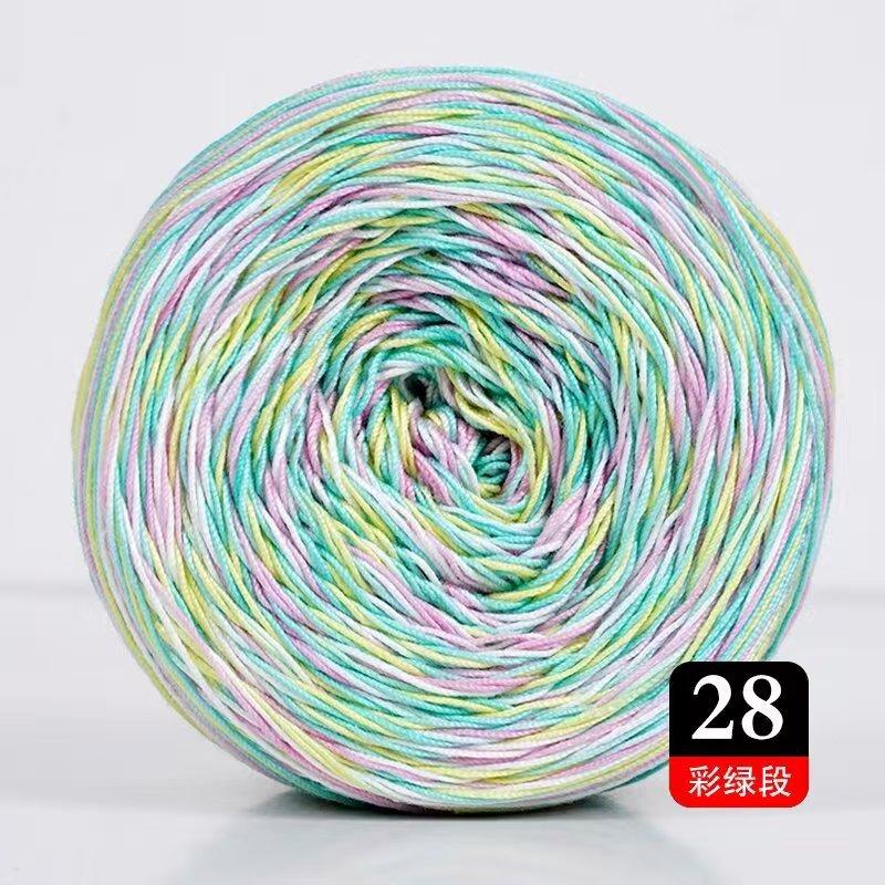 50g/Rotolo Filato di Cotone in Pizzo per Torta per Uncinetto & Maglia Fatto a Mano Fai da Te Morbido Caldo Filato Colorato a Gradiente Filo Materiali per Maglioni