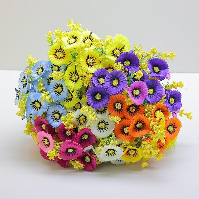 1pc Outdoor Simulation Flower Office Home Decoration Bouquet Plastic Daisy Artificial Flower Indoor Festival Decoration Flowers