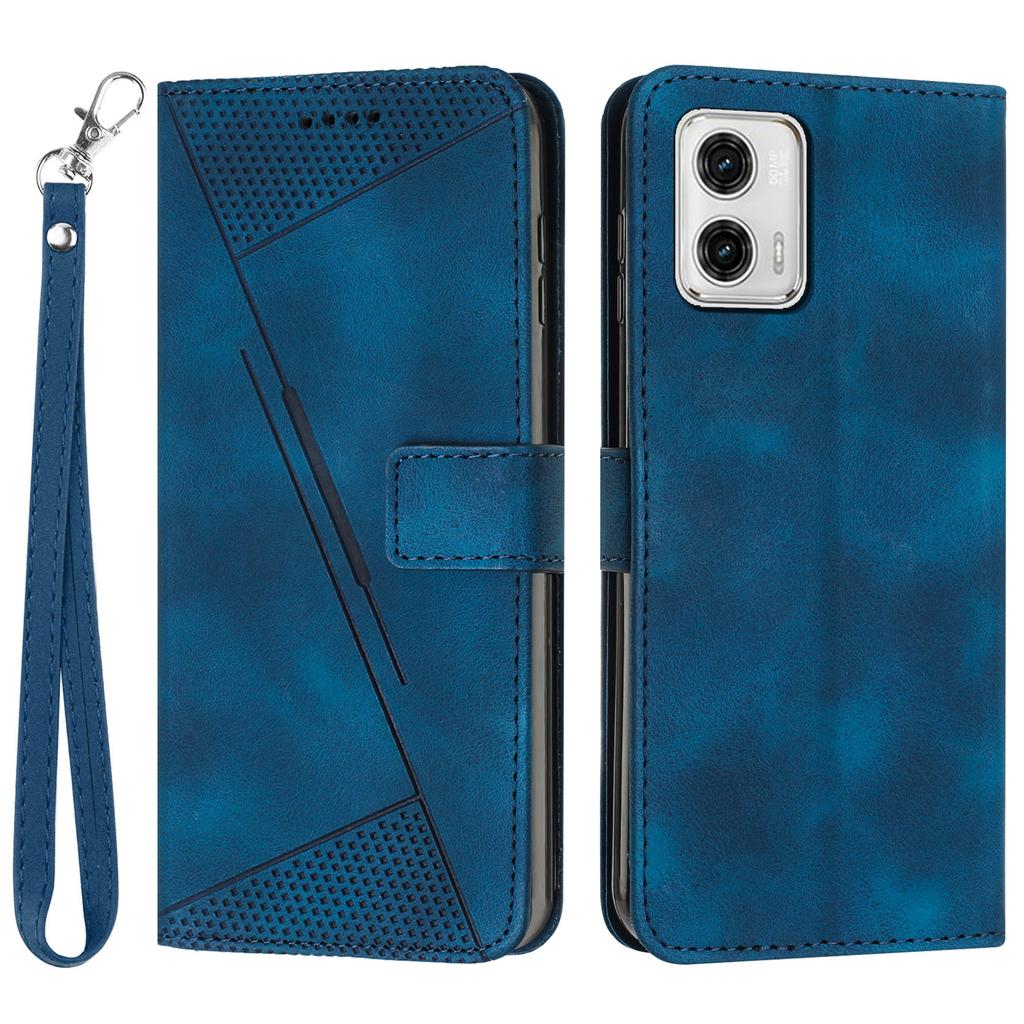 For Motorola Moto G53 5G/G13 4G/G23 4G Leather Wallet Cover Imprinted Foldable Stand Phone Case with Strap