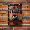 Panneau Métallique Vintage Club de Gentlemen Whisky & Cigar - Affiche Artistique, Décor Mural Rétro pour Bar Man Cave