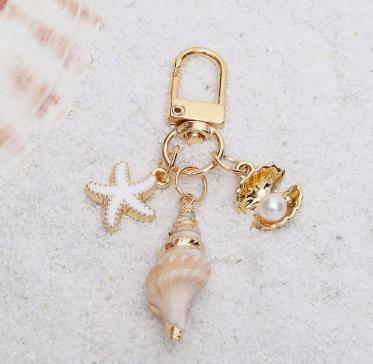 

and elegant conch faux pearl bag charm keychain #2 One Size