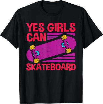 Funny Girls Skateboard Gift For Kids Cool Skateboarder Skate T-Shirt