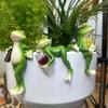 Frog Ornament Resin Decorative Cartoon Animal Hand-Painted Lying Down For Outdoor Garden Balcon Y9Q8