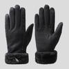 Women Fall Winter Windproof Touchscreen Thick Fleece Lining Daily Use Commuting Superior Warmth Cycling Gloves