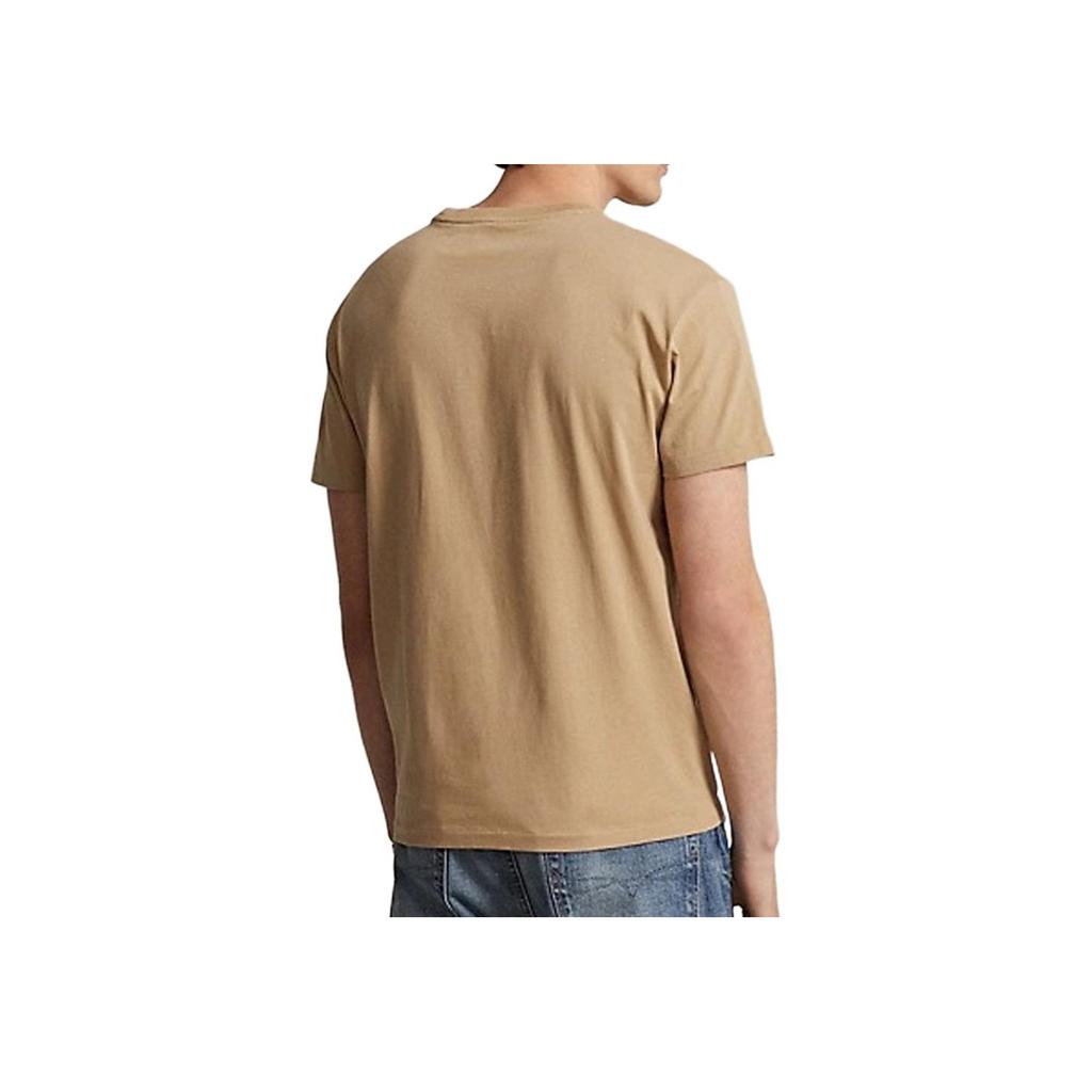 Polo Ralph Lauren AH23 Couleur Unie Petit Poney Brodé Col Rond Manches Courtes T-Shirt Homme T-Shirt Kaki 710671426-241