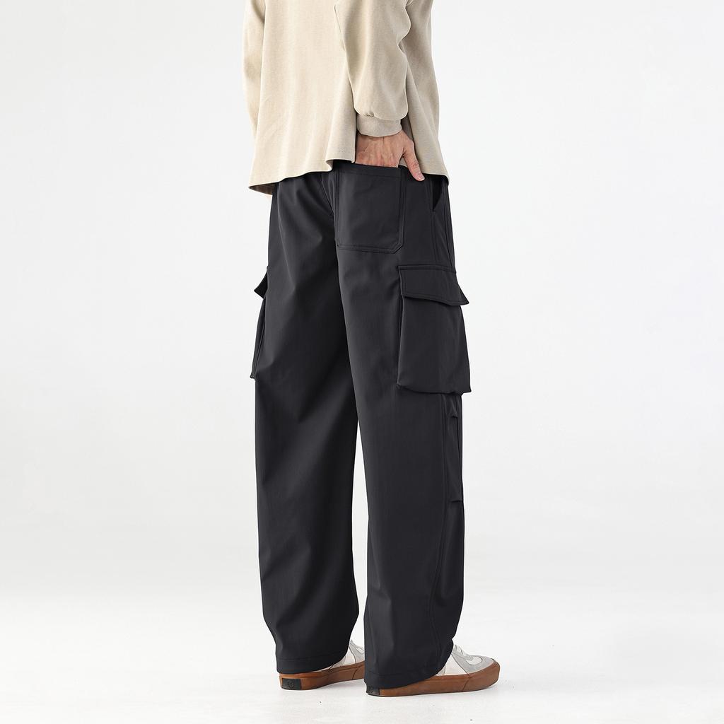 Mountain overalls boys spring and autumn new American trendy brand wide-leg pants loose straight large size casual pants