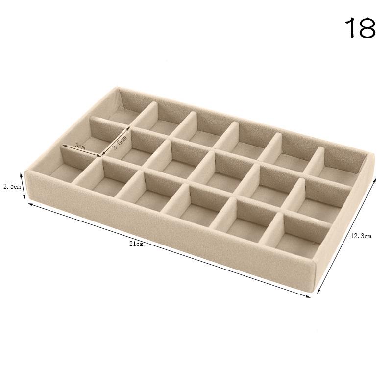 

Velvet Jewelry Display Tray Exquisite Jewellery Holder Portable Ring Earrings Necklace Organizer Storage Box Organizator Trays 18 бежевый